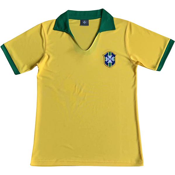 Brazil home retro soccer jersey maillot match men's 1st sportwear football shirt 1957
